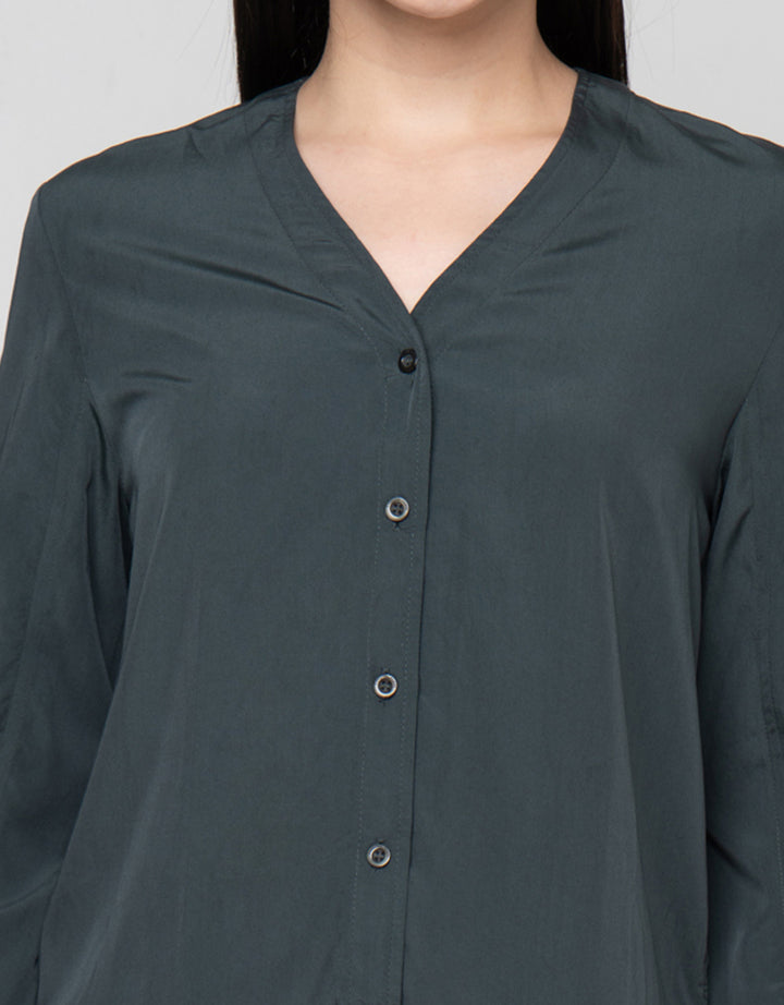 Cardinal Femme V-Neck Kemeja Wanita