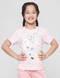 Little M Kaos Lengan Pendek Anak Perempuan Print Unicorn