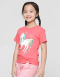 Little M Kaos Lengan Pendek Anak Perempuan Print Unicorn Full Body
