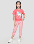 Little M Kaos Lengan Pendek Anak Perempuan Print Unicorn Full Body