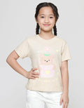 Little M Bear Flower Girls Short Sleeve T-shirt