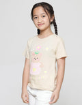 Little M Bear Flower Girls Short Sleeve T-shirt