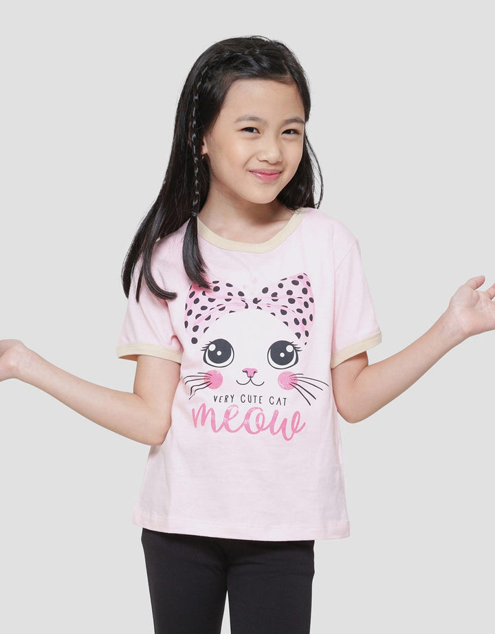 Little M Cat Bus Kaos Anak Perempuan