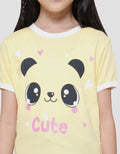 Little M Bis Panda Kaos Lengan Pendek Anak Perempuan