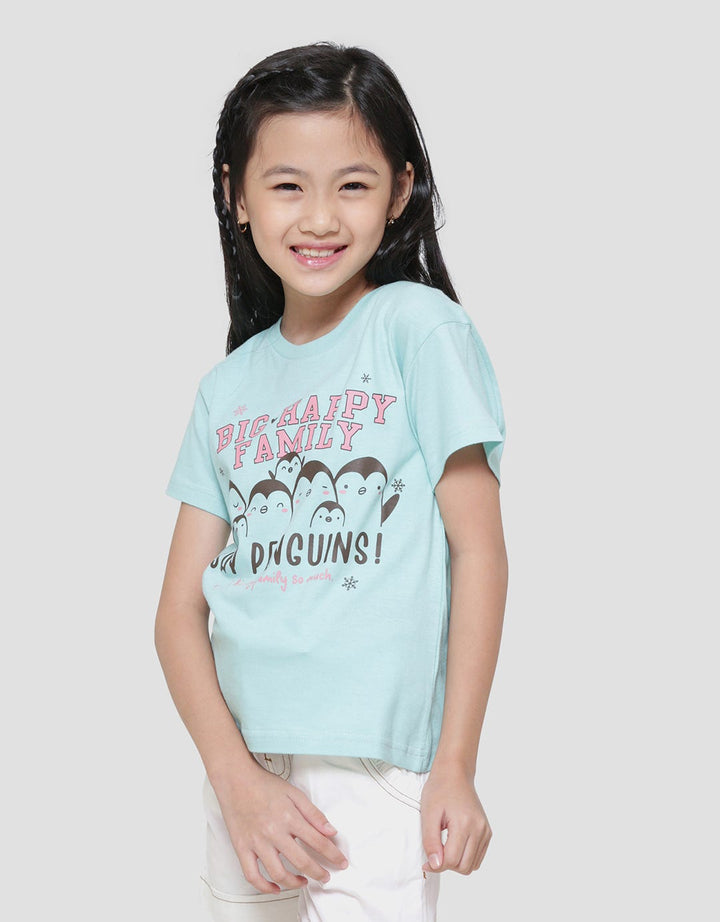 Little M Say Penguins Kaos Lengan Pendek Anak Perempuan