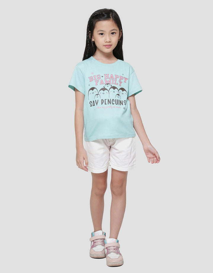 Little M Say Penguins Kaos Lengan Pendek Anak Perempuan