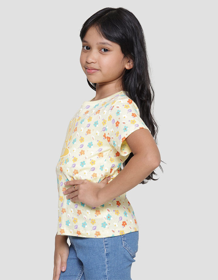 Little M Bloom Print Kaos Anak Perempuan