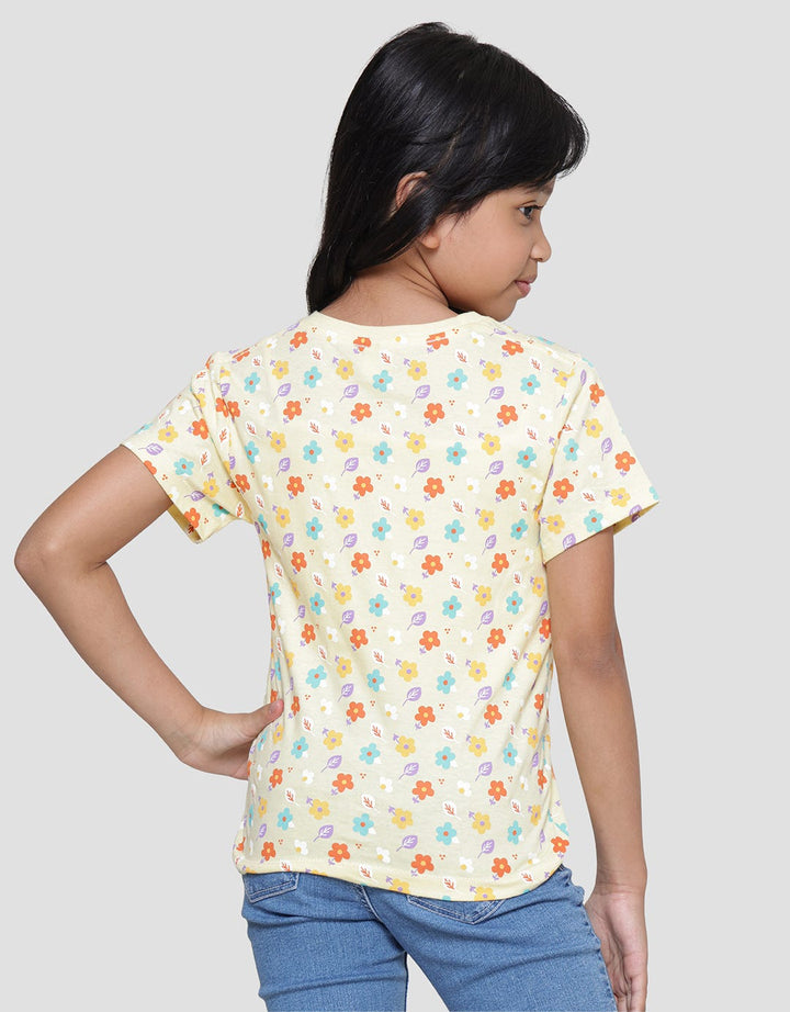 Little M Bloom Print Kaos Anak Perempuan