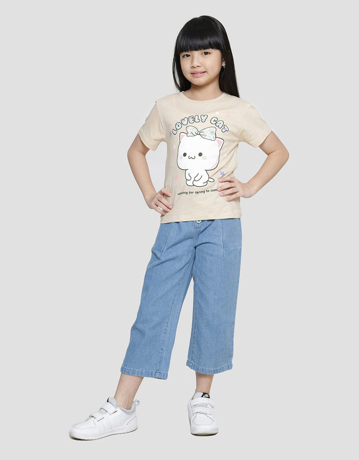 Little M Bloom Cat 1 Kaos Lengan Pendek Anak Perempuan
