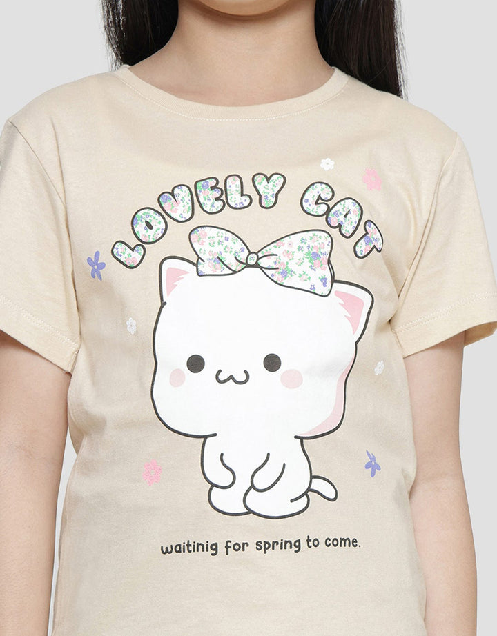 Little M Bloom Cat 1 Kaos Lengan Pendek Anak Perempuan