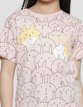 Little M Line Bunny Kaos Lengan Pendek Anak Perempuan