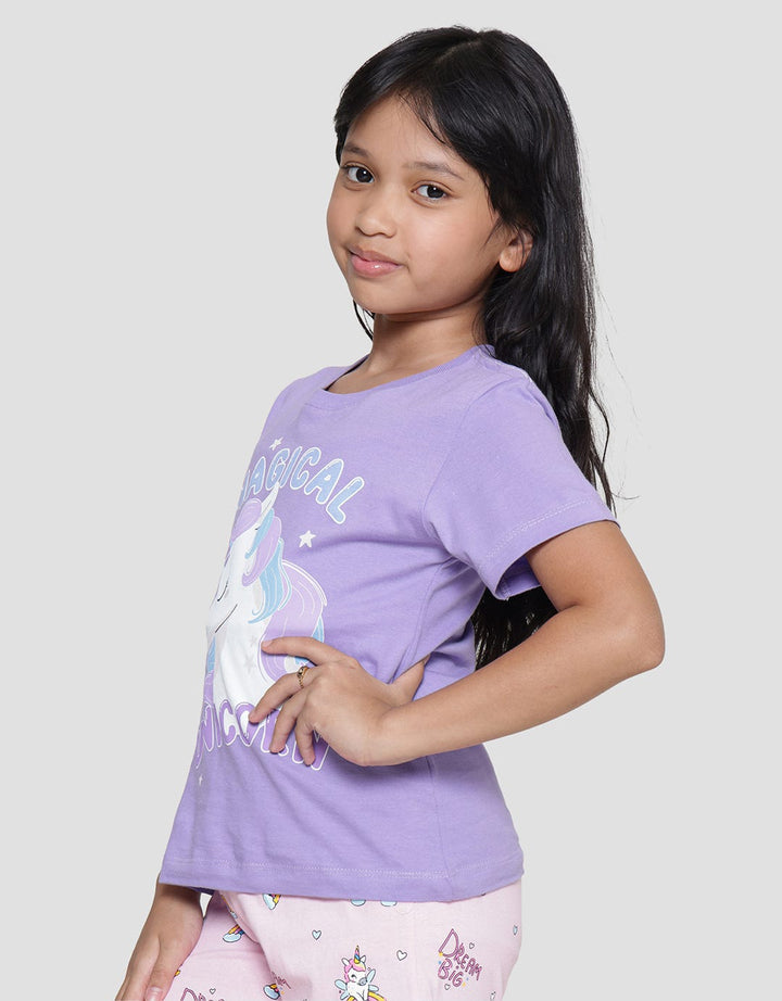 Little M Magical Unicorn Kaos Lengan Pendek Anak Perempuan
