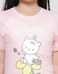 Little M Kittycorn Stay Pawsitive Kaos Anak Perempuan