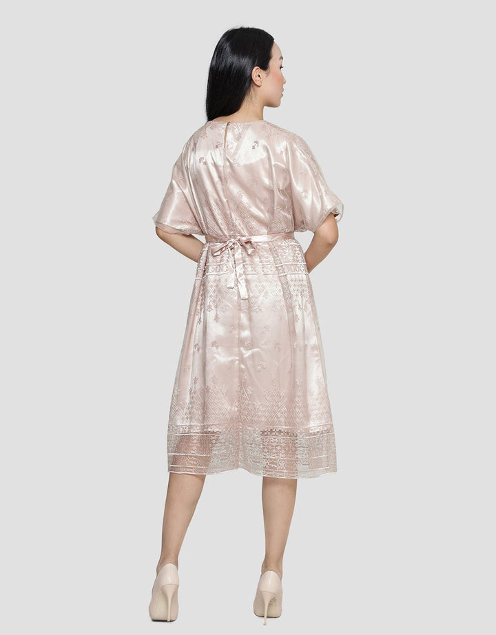 Connexion Women's Short Sleeve Tulle Midi Dress