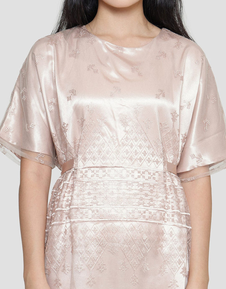 Connexion Women's Short Sleeve Tulle Midi Dress