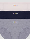 Nevada Women's Midi Pack Happy Print Panties