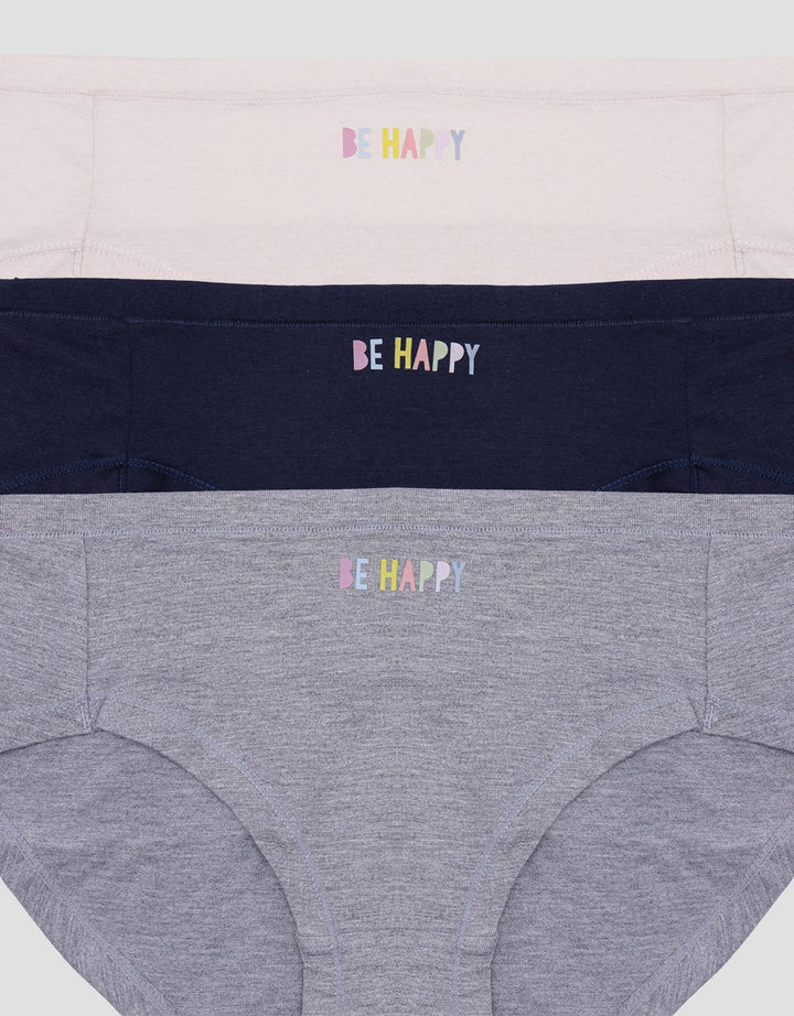 Nevada Women's Midi Pack Happy Print Panties