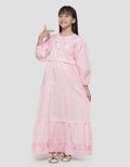 Sweet Miss Embroidery Front Button Maxi Dress for Girls