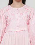 Sweet Miss Embroidery Front Button Maxi Dress for Girls
