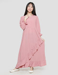 Sweet Miss Ruffle Side Dress Modest Anak Perempuan