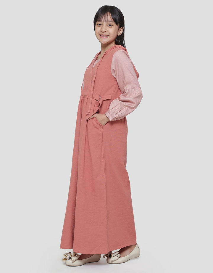 Sweet Miss Leb Modest Hoody Ontone Maxi Dress for Girls