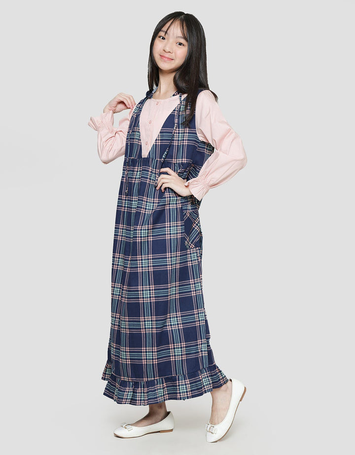 Sweet Miss Maxi Dress Modest Kotak Anak Perempuan