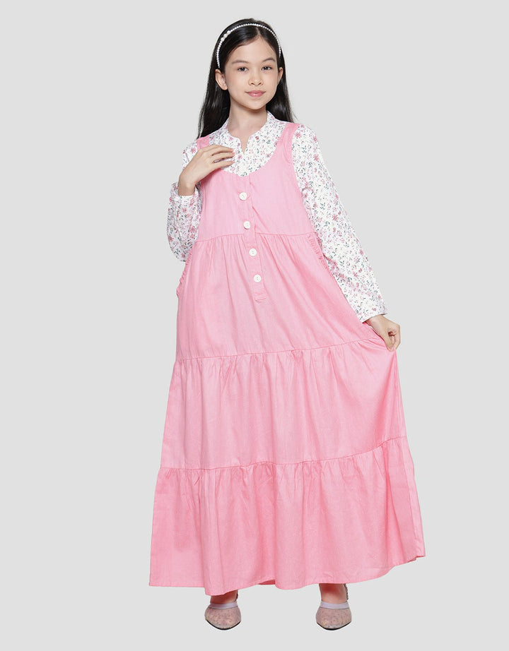 Sweet Miss Overall Kombinasi Bunga Maxi Dress Anak Perempuan