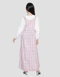 Sweet Miss Overall Box Combination Plain Maxi Dress for Girls
