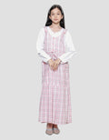 Sweet Miss Overall Box Combination Plain Maxi Dress for Girls