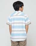 Aero Blue Brown Striped Koko Shirt for Boys