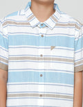 Aero Blue Brown Striped Koko Shirt for Boys