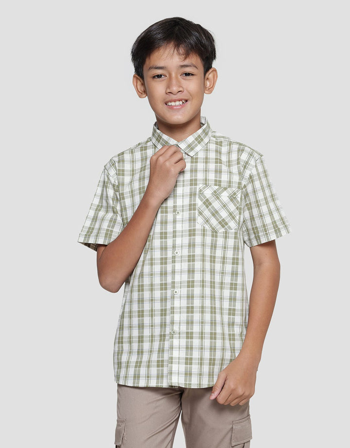 Aero Kotak-Kotak Kemeja Lengan Pendek Anak Laki-Laki
