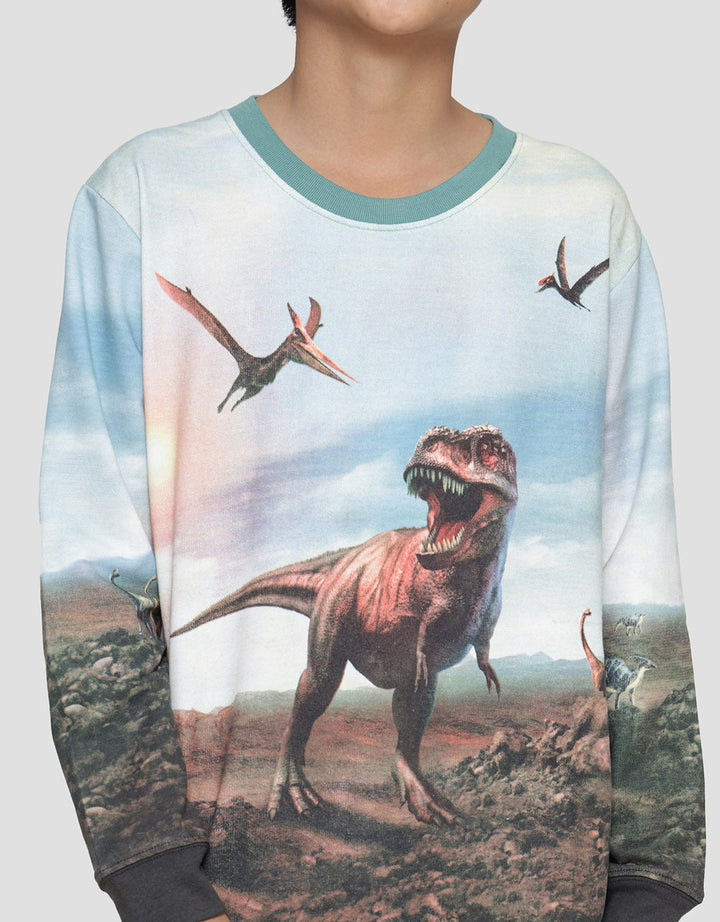 Aero Dino Print Sweater Anak Laki-laki