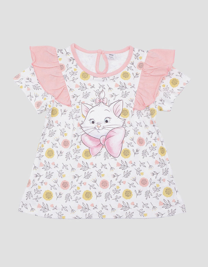 Disney Print Marie Kaos Lengan Pendek Anak Perempuan