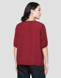 St. Yves Vneck And Shirring Gynela Crushed 3/4 Women's Blouse