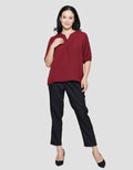 St. Yves Vneck And Shirring Gynela Crushed 3/4 Women's Blouse