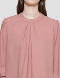 St. Yves Skoder Linen Slb Rneck Pleat Chest Blouse Women