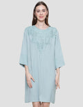 St. Yves Patch Panel Neckline Visc Satin Kafthan Wanita