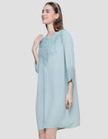 St. Yves Patch Panel Neckline Visc Satin Kafthan Wanita