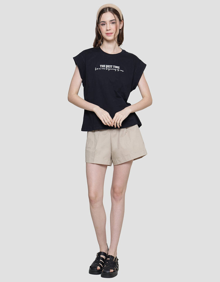 Nevada Print The Best Time Kaos Lengan Pendek Wanita