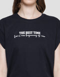 Nevada Print The Best Time Kaos Lengan Pendek Wanita