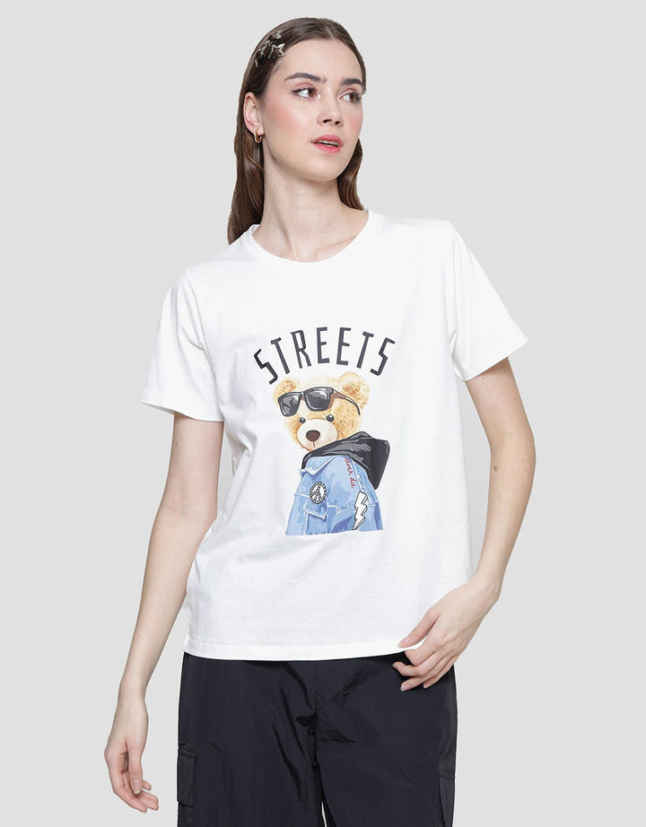 Nevada Cotton Usa Streets Bear Women's Short Sleeve T-Shirt