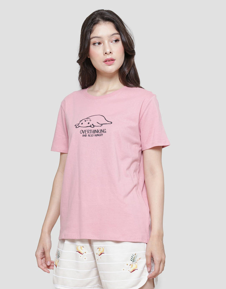 Nevada Overthingking Print Kaos Wanita