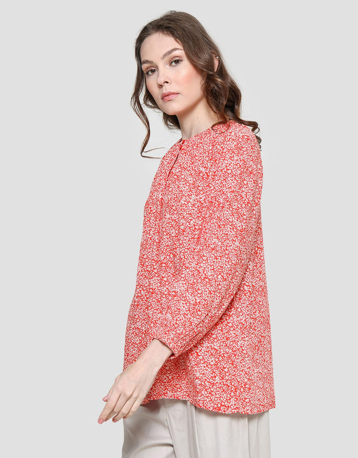 St. Yves Crinckle Print Blouse Wanita