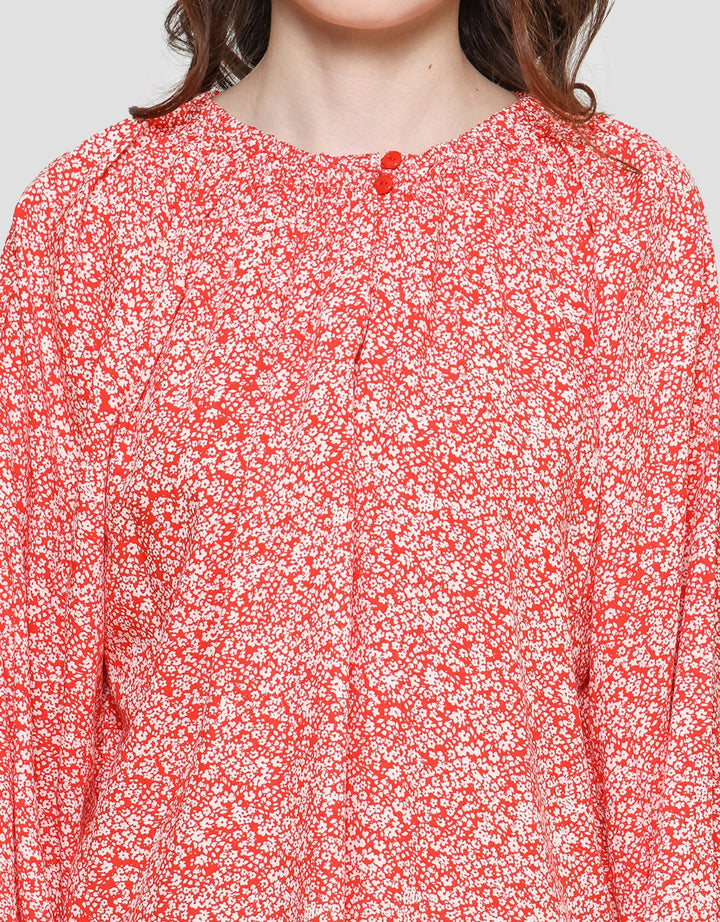 St. Yves Crinckle Print Blouse Wanita