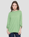 St. Yves Women's Floral Stripe Texture Long Sleeve T-Shirt