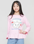 Disney Marie Ruffle Bawah Kaos Lengan Panjang Anak Perempuan