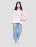 Disney Marie Ruffle Bawah Kaos Lengan Panjang Anak Perempuan