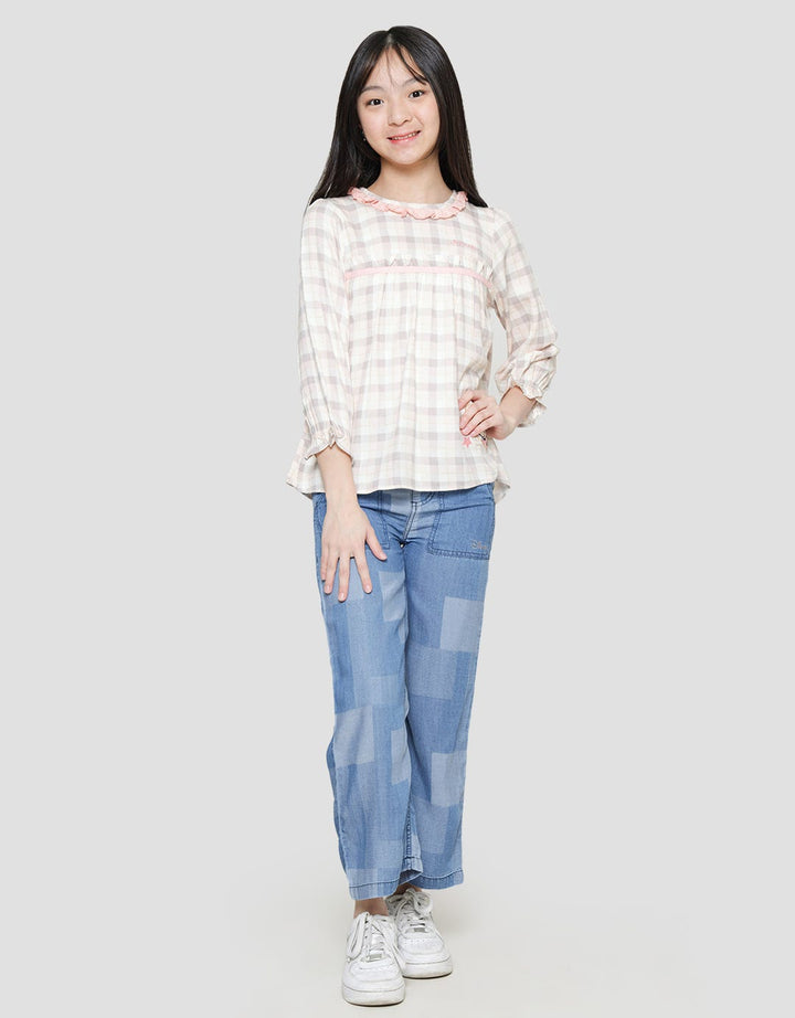 Disney Checker Minnie Kemeja Anak Perempuan
