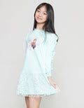 Disney Apl Love Frozen Midi Dress Lengan Panjang Anak Perempuan